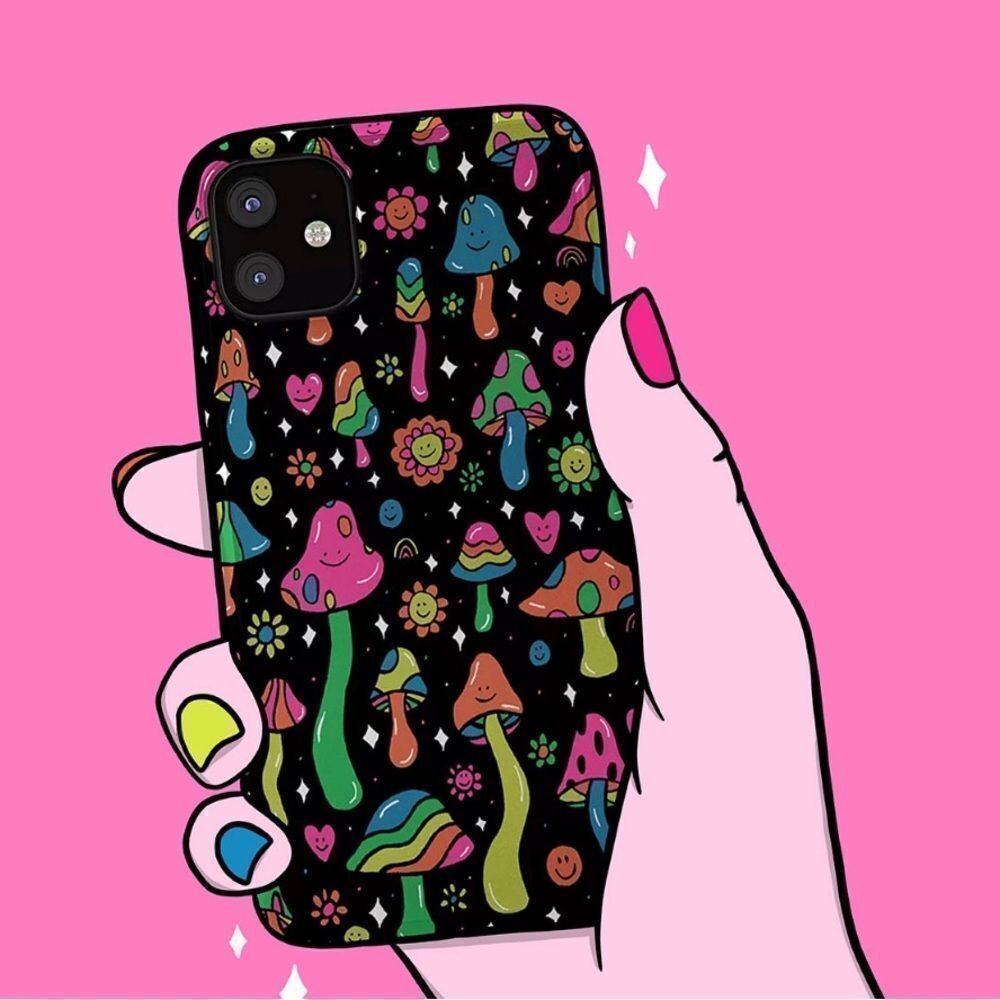 ‎Urban outfitters IPhone case 12 /12 Pro Rainbow Mushroom  New
